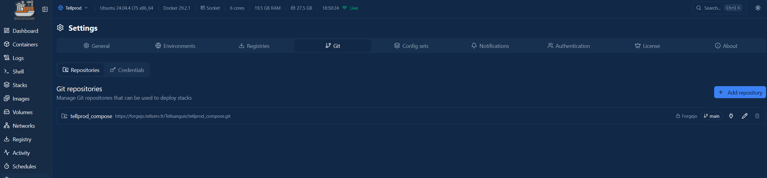 Configuration du dépôt Git