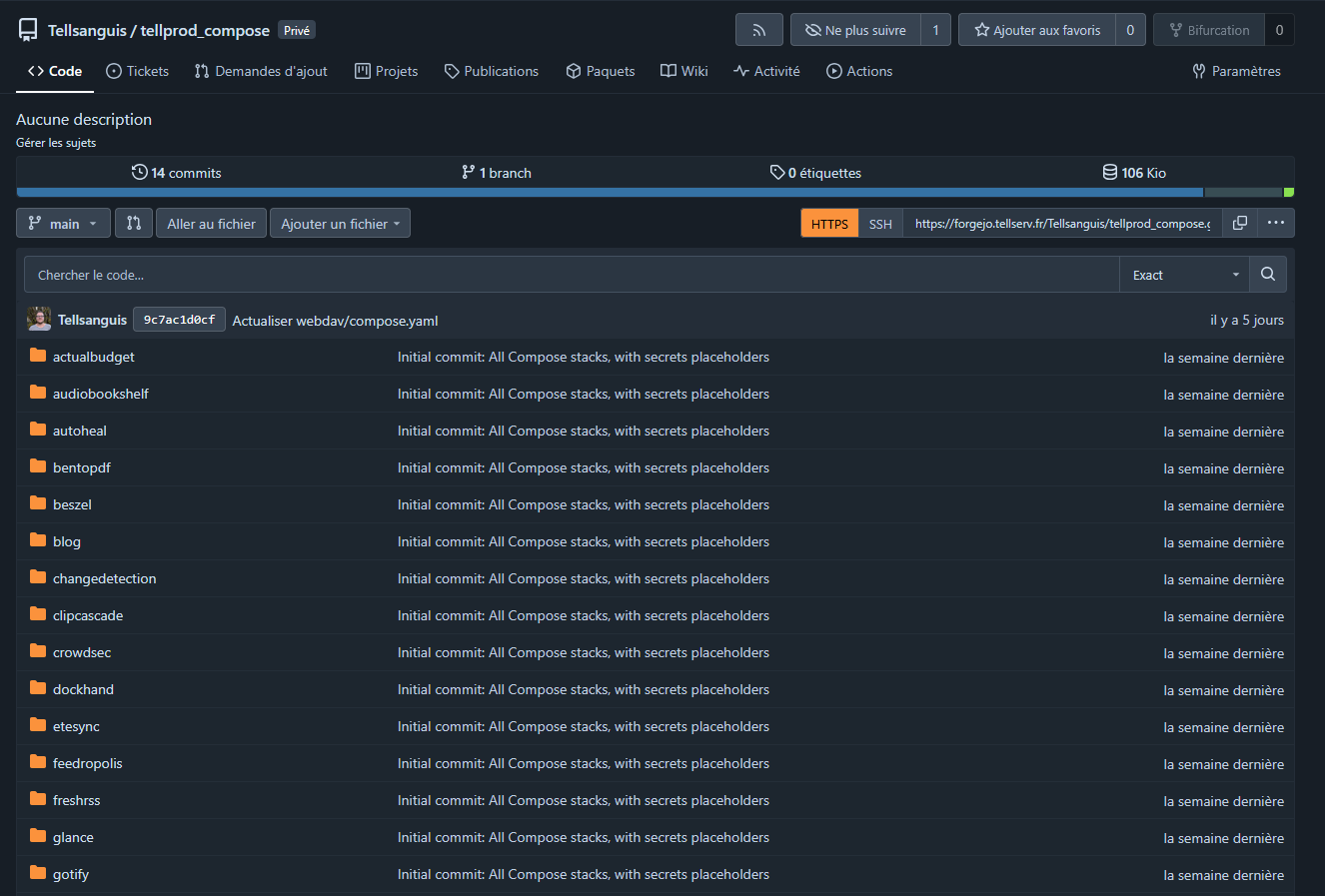 Dépôt Git avec toutes les stacks Compose