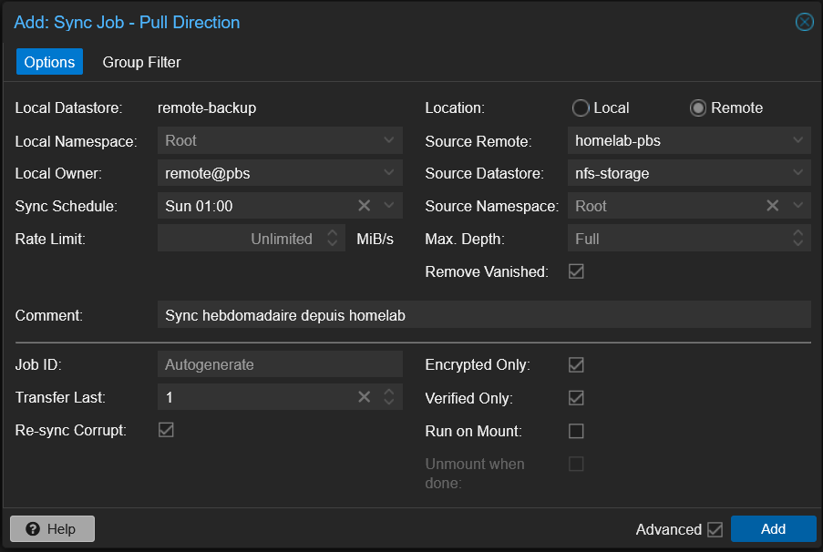 Sync Job - Sécurité