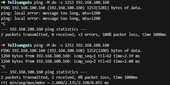 MTU problem detected